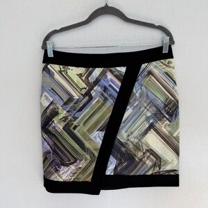 TED BAKER Women’s Size 3 US 8 Lucilia Parquet Geo Print Faux Wrap Mini Skirt